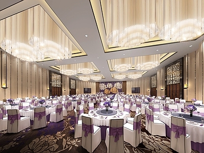 现代风格主题餐厅 宴会厅 婚礼酒会大堂