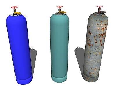 现代风格吸氧机 氧气瓶 乙炔瓶 燃气瓶 乙炔罐 储气罐