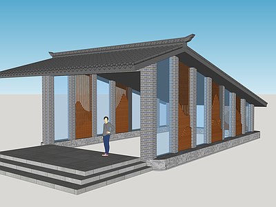 中式风格公交站台
