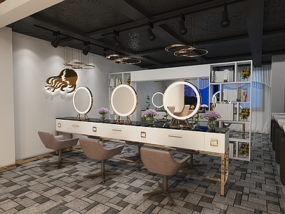 工业风理发店 理发台 logo招牌