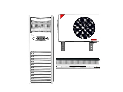 现代风格空调 外机 竖式 挂式