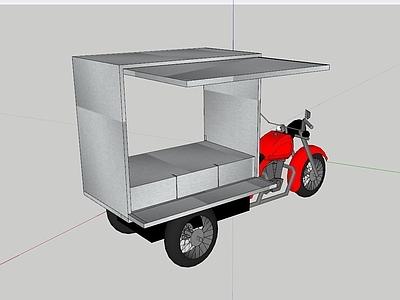 现代风格摩托车 小吃车 摆摊车