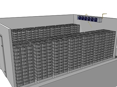 现代风格机房 机箱数据库