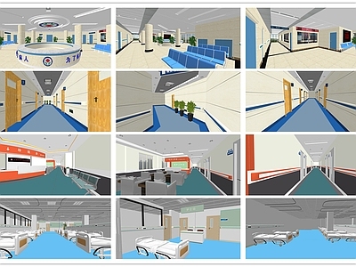现代医院诊所 病房 护士站 手术室