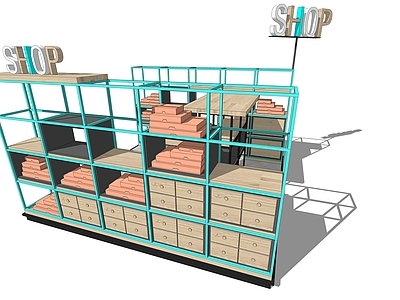 现代风格货架 开放性展架 商品 摆件 陈设