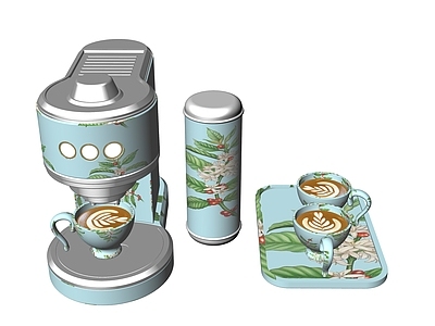 古典风格咖啡机 家用电器 咖啡设备 厨房电器 咖啡杯 咖啡杯组合 咖啡机组合
