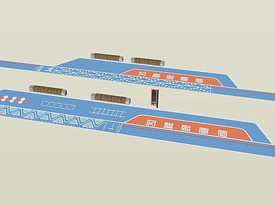 现代风格住宅景观 跑道中转站