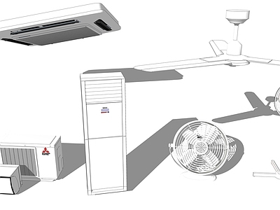 现代风格空调 中央空调 电风扇 吊扇 挂式空调