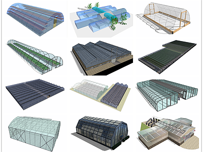 现代景观小建筑 温室大棚 蔬菜大棚