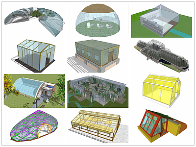 现代景观小建筑 温室大棚 蔬菜大棚