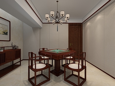 中式麻将室 棋牌室