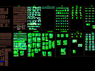 中式构件CAD图库 施工图