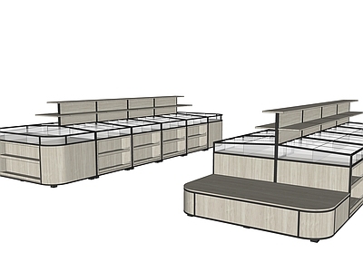 现代风格超市中岛货架