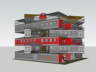 现代风格集装箱  建筑改造住宅立面设计