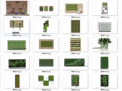 现代风格植物墙饰 墙