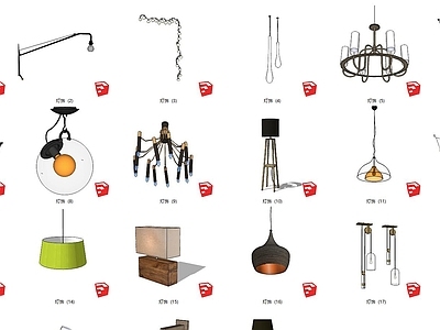 工业风格灯具组合 古典 复古