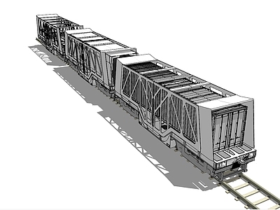 现代风格火车 火车箱 铁道 运输车皮