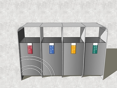 现代风格垃圾桶 户外 分类 独立 公共 分类 户外