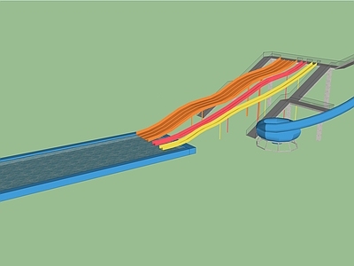 现代风格娱乐器材组合  水上乐园滑梯