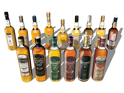 现代风格酒水摆件 酒瓶子 洋酒 红酒 啤酒