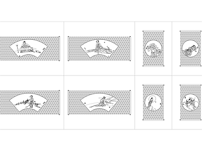 中式装饰挂画立面CAD 施工图