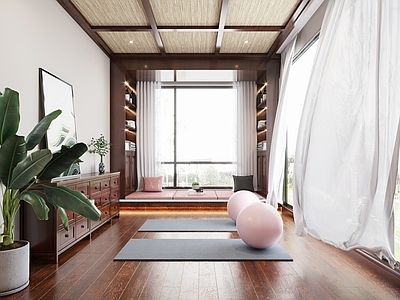 中式家居健身房 瑜珈室