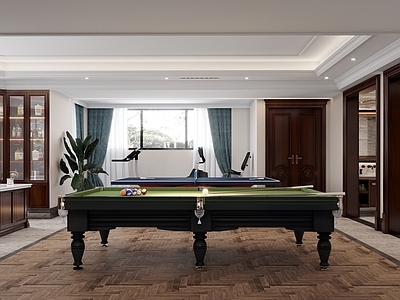 美式台球健身区