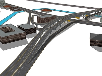 现代风格大桥 立交桥 高速公路