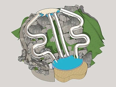 现代风格儿童滑梯 水上滑梯