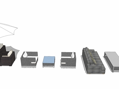 现代风格户外沙发 遮阳伞 住宅小区 示范区室外会客家具 商业外摆桌椅组合