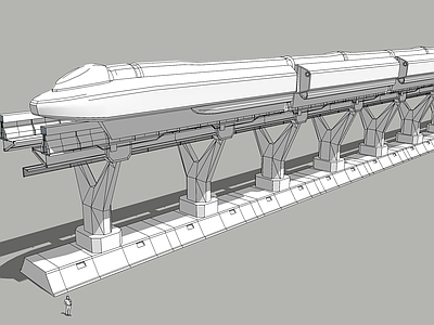 现代风格轻轨 单轨铁路 高铁
