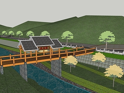 中式风格大桥