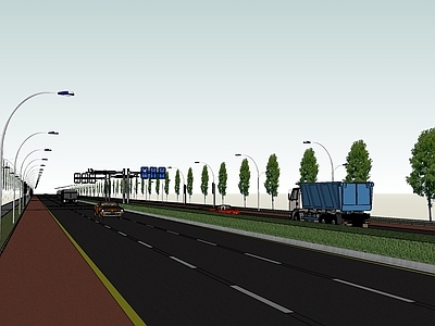 现代风格道路 高速公路 斑马线