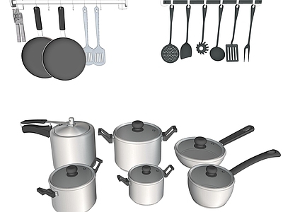 现代风格厨房用品组合 厨具 锅铲
