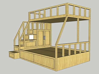 日式风格双层床 上下床