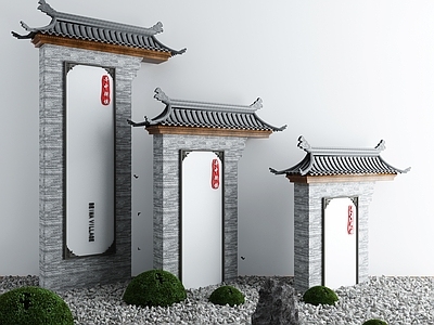 新中式景观牌坊 照壁