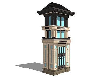 欧式风格景观小建筑 塔楼 牌楼