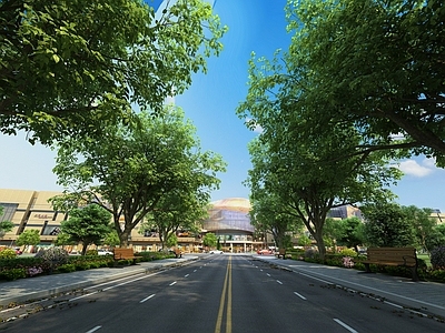 现代马路景观车道 路面