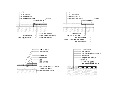 石材与地毯相接收口剖面节点大样图 施工图