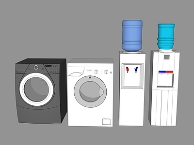 现代风格家用电器组合 洗衣机 饮水机