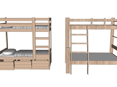 现代风格双层床 上下床 实木床 宿舍床