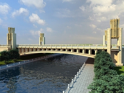 简欧桥梁 道路