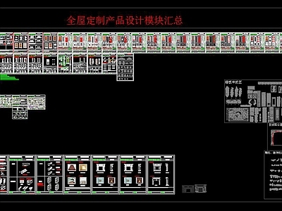 全屋定制CAD设计模板 施工图 平层