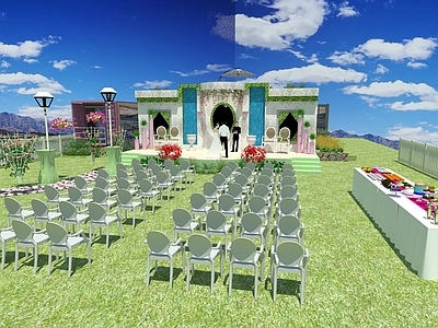 现代风格景观小建筑 婚礼布置 婚庆布置 婚礼场地 婚礼布景