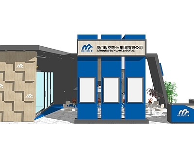 现代风格科技展厅 头面 前台接待 洽谈室