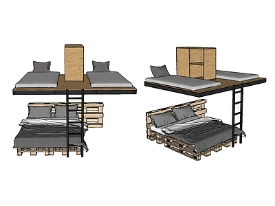 现代风格双层床