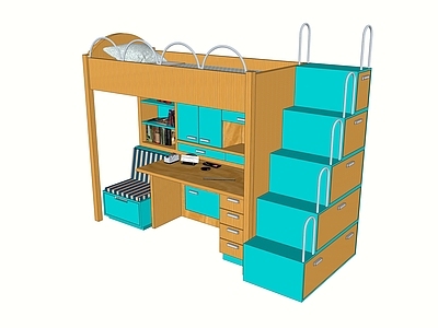 现代风格双层 宿舍床 上床下桌