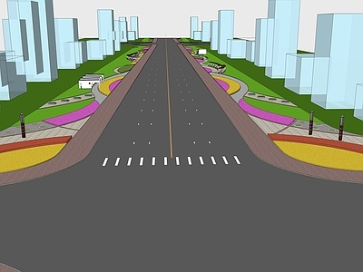 现代风格道路 绿化