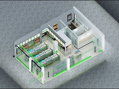 现代风格药店 药店头 医疗品