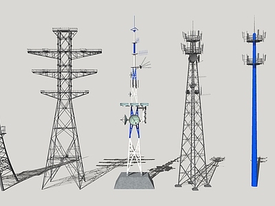 现代信号塔 通讯塔 电塔 4G基站 5G基站 联通信号发射塔 铁塔